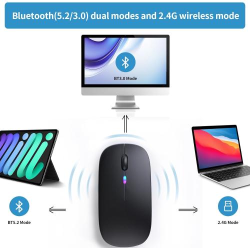 Wireless Bluetooth Mouse, Rechargeable