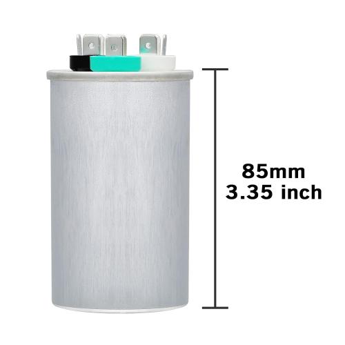 VEXUNGA 45/5 uF 45 5 MFD 370V or 440V Dual Run Start Round A/C Capacitor 45 5 uF 370 440 Volt VAC CBB65B Air Conditioner Capacitors for AC Unit Fan Motor Start or Heat Pump or Condenser Straight Cool