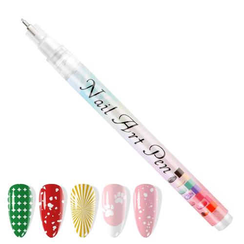 ??1 PCS White Nail Art Polish Pens, Kalolary 0.5mm Nail Art Markers Nail Point Graffiti Dotting Pen Drawing Painting Liner Brush for DIY Nail Art Beauty Adorn Manicure Tools
