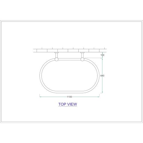 Luxury Oval Shower Curtain Rod (Free Curtain Rings)Ceiling Mount for Clawfoot Tub, Freestanding Heavy Duty Curtain Rail in Matt Black Finish- 45 x 25 Inch
