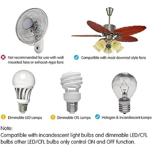 UC7078T Ceiling Fan Remote Control Replacement of Hampton Bay UC7078T Fan-HD CHQ7078T UC7078TR UC7078TUDL RR7078TR L3H2003FANHD, with Reverse, (2.16 * 1.18 * 5.6, White)
