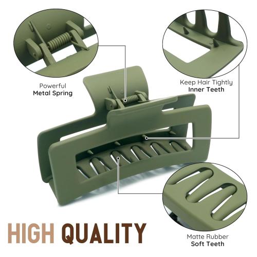 Hair Claw Clips for Women and Girls, 1 PCS Square Frosting Non-Slip Barrettes, Strong Hold Matte Hair Claw for Thick and Thin Hair, Big Jaw Clip for Short Hair, Pink Hair Accessories (Pink)