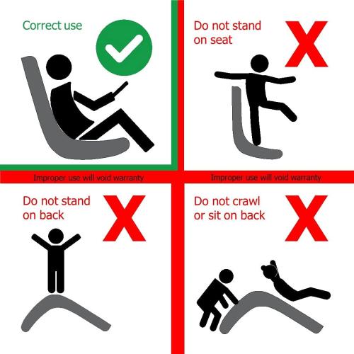 The Crew Furniture Classic Video Rocker Floor Gaming Chair, for Kids and Teens, PU Faux Leather & Polyester Mesh, Black/Red