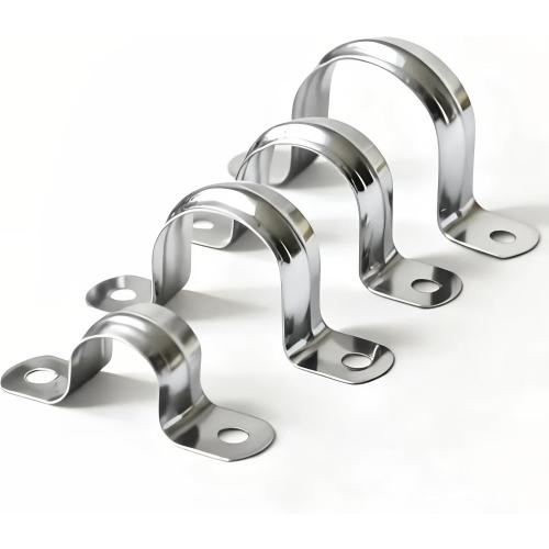 30PCS 3/4 inch Stainless Steel Conduit Clamps, 2 Holes Cable U Bracket Pipe Clamp, Metal U Clamp Strap Tension Clips for Pipe Fixing on Various Surfaces (20mm)