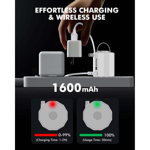 AKSOUL Portable Air Pump for Inflatables: Electric Pumps for Air Mattress Air Bed Pool Floats Raft (Basic & Tiny & Upgraded)