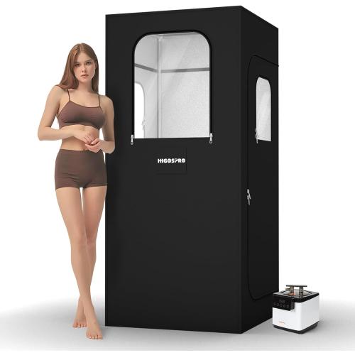 71in High Full Size Steam Sauna 600D Canvas, Sauna Box, Portable Steam Sauna, Personal Steam Sauna with Touchscreen 1000W & 2.6 L Steam Generator