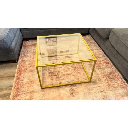 Size26.4 x 26.4 x 15.7 Inches  Color Black Glass Coffee Tables for Living Room Square Modern Center Table for Small Space,Tempered Glass-top with Sturdy Metal Frame Sofa Side End Table, Easy Assembly,26.4 x 26.4 x 15.7 Inches, Gray Black
