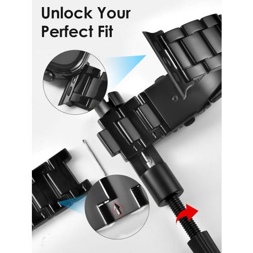 V.R.HOPE Resin Apple Watch Band for Women, Featherlight, Black