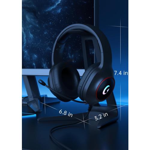 CM7002 Gaming Headset for PS5, PS4, PC, Mac, Switch, Xbox Series, Surround Sound RGB Gaming Headphones with Noise Canceling Microphone, 50MM Dynamic Drivers, 3.5MM Audio Jack, Black