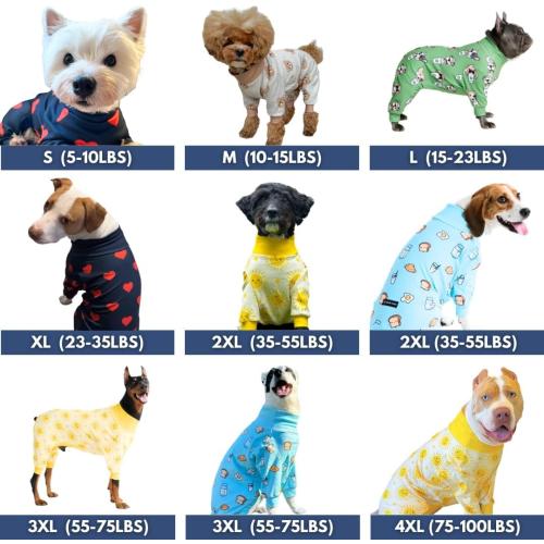 Spark Paws Dog Pajama, Dog Recovery Suit Male, Onesie, Ultra-Soft and 4-Way Stretch, for Small Medium and Large Breeds - Hearts - XL