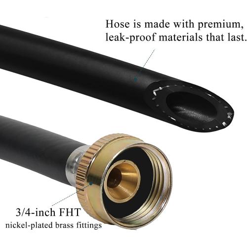 Dehumidifier Hose, ¾ Inch FHT Connection, No Kink, 10 Feet, Black