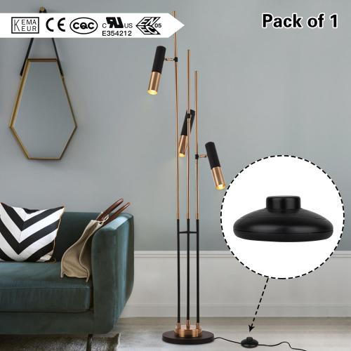 Helunsi 1Pcs Floor Lamp Foot Switch, Black Foot Pedal Switch, Round Floor Lamps Foot Inline Switch, Step ON Off Spring Push Button, for Foot Pedal Control Replacement Floor Lamp Extension Cord Parts