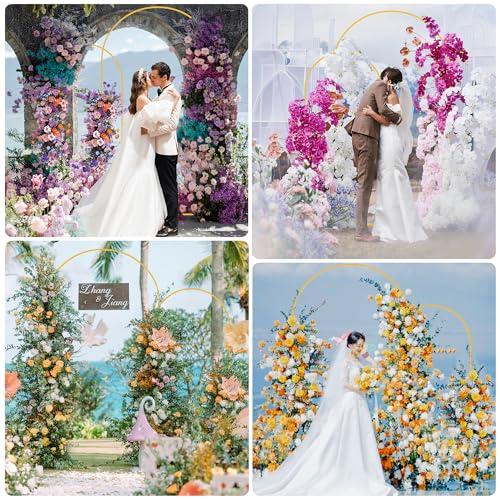 Wokceer Wedding Arch Backdrop Stand and Cover Set of 2,Arch and White Cover