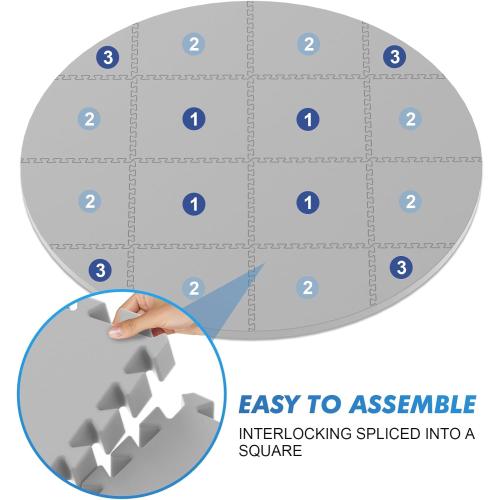 AFFLUENT 77 EVA Hot Tub Mat & Pad for Inflatable Tubs - 1/2 12MM Thickened Non-Slip Outdoor/Indoor Protective Mat, Waterproof Durable Inflatable Hot Tub Accessories, Easy Clean (Gray)