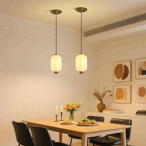 Milk Glass Light Fixture 5.5in Small Pendant Light Bulb Included