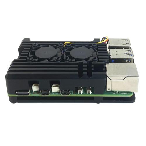 Raspberry Pi 5 Aluminum Alloy Armor Case,Pi 5 Heatsink Cooler,Passive Cooling Case for Raspberry Pi 5 4GB/8GB (with Dual Fan)