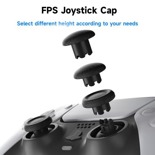 CHARM FOCUS Remap Kit with 2 Back Paddles for PS5 Controller BDM-030/040/050 , DIY PS5 Controller Mod Shell with Back Buttons Support Mapping & Turbo, Swappable Thumbsticks, White