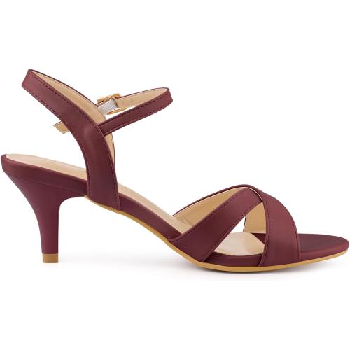 Allegra K Women's Cross Straps Kitten Heel Sandals ( Size: 8.5)