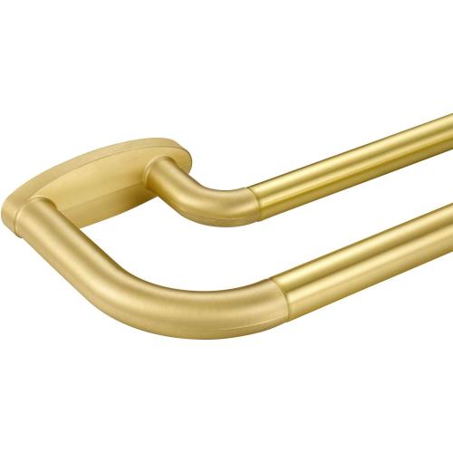 Double Curtain Rods Brass,Room Darkening Drapery Rod 28-48 Inches,Adjustable 3/4 Inches Front and 5/8 Inches Back Quality Metal Rod for Window,Wrap Around Design