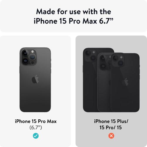 Mous for iPhone 15 Pro Max Case MagSafe Compatible - Limitless 5.0 - Black Leather - Protective iPhone 15 Pro Max Case - Shockproof Phone Cover