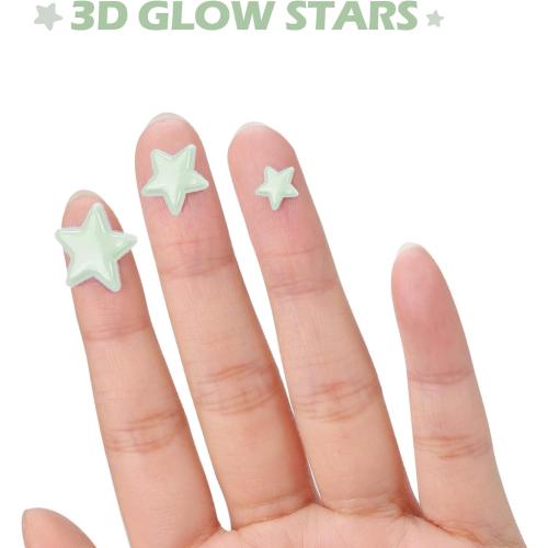 Glow in The Dark Stars for Ceiling Decal Decor 633 Pcs Realistic 3D Sticker