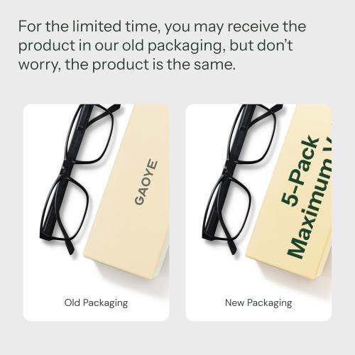 Gaoye Professional Reading Glasses for All Day - Computer Readers with Blue Light Protection - Value Pack