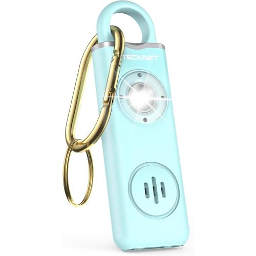 TECKNET Rechargeable Personal Safety Alarm for Women, 130dB Self Defense Keychain Alarm with SOS Strobe Light, Low Battery Notice, Personal Alarm Loud Siren Safety Keychain for Girls Kids Elderly