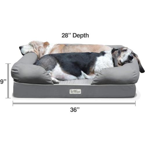 PetFusion Ultimate Dog Bed, Orthopedic Memory Foam, Multiple Sizes and Colors, Medium Firmness Pillow, Waterproof Liner, YKK Zippers, Breathable 35% Cotton Cover