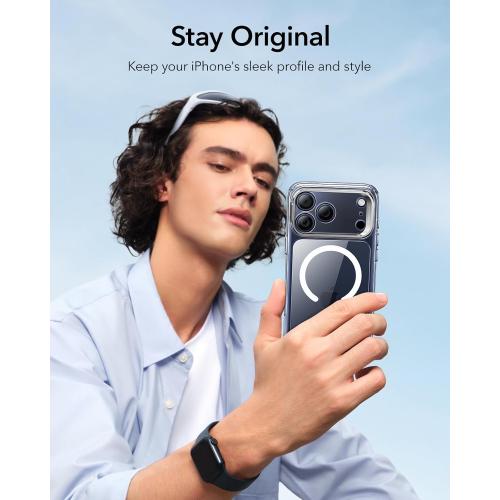 ESR for iPhone 17 Pro Max Case with Stash Stand, Camera Control Cover Compatible with MagSafe, Military-Grade Drop Protection for iPhone 17 Pro Max Phone Case, Scratch-Resistant Back Cover, Clear