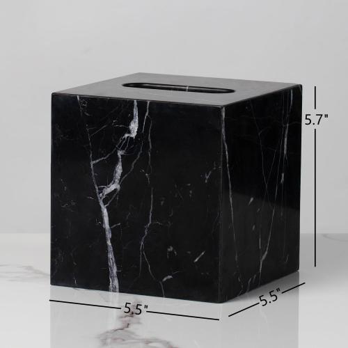 color gray Marble Tissue Box Cover, Square Heavy Duty Napkin Holder, Removable Tissue Box with Acrylic Board Bottom, Premium Napkin Holder for Bathroom, Living Room, Bedroom, Office, Toilet