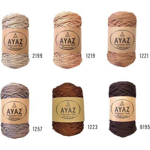 Macrame 3mm Craft Cord, Colored Soft Polyester 250 gr 175 m DIY Line, Wall Hanging Rope, Bag, Basket String, Crochet and Knitting Yarn (4079)