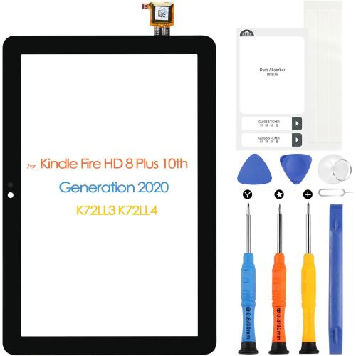 for Amazon Fire HD 8 Plus (2020, 10th Gen) Touch Screen Replacement - for Kindle Fire HD8 / HD8 Plus 10th Generation 2020 K72LL3 K72LL4 Digitizer Panel with Tools (Not LCD Display)