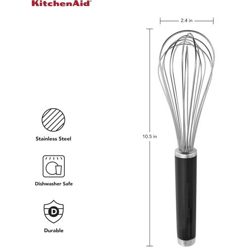 KitchenAid Utility and Flat Whisk Set, Set Of 2, Black