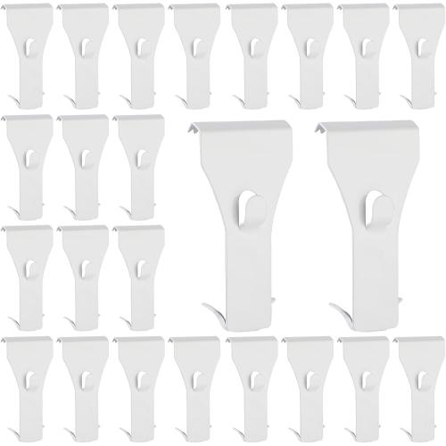 Ripeng 24 Pcs 8 Pcs Brick Wall Clip Hook No Drill for Outdoor, White