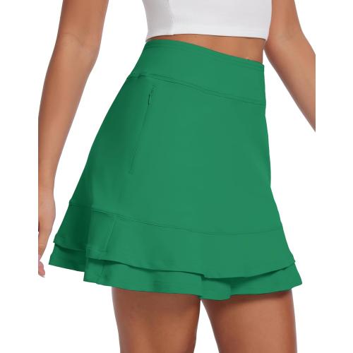 Size S Womens Tennis Skirt Skorts for Woman Dressy Casual High Waisted Golf Athletic Ruffle Skirts with Pockets