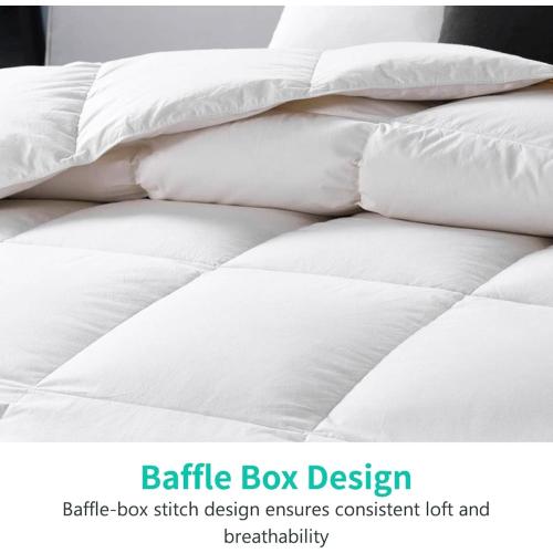 APSMILE Duvet Insert Oversized Queen,Fluffy Down Feather Fibers Comforter | 100% Organic Cotton Cover,Machine Washable,Oeko-Tex Certified Hypoallergenic,Luxury Hotel Bed Quilt,Medium Warm Blanket,White