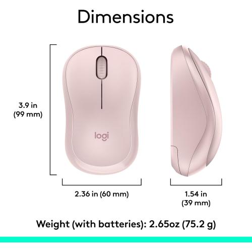 Logitech MK270 Wireless Keyboard and Mouse Combo for Windows, 2.4 GHz, 8 Multimedia Keys, PC, Laptop, Wireless Keyboard Compact Mouse Combo - Rose