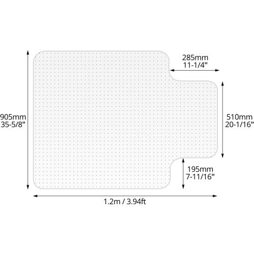 QWORK Heavy Duty Office Chair Mat for Carpet, 48x36 Inches with Lip, Studded, Slip Resistant