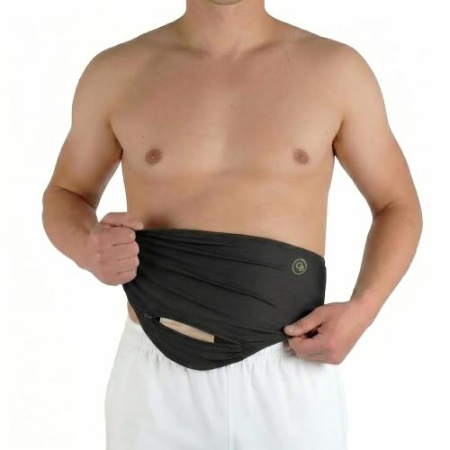 GBmates™ Ostomy Belt in Black | Colostomy Bag Covers Ileostomy Bag Cover for Men and Women | Ostomy Shower Cover for Swimming and Shower | Urostomy Wrap Hernia Support Plus Size (M)