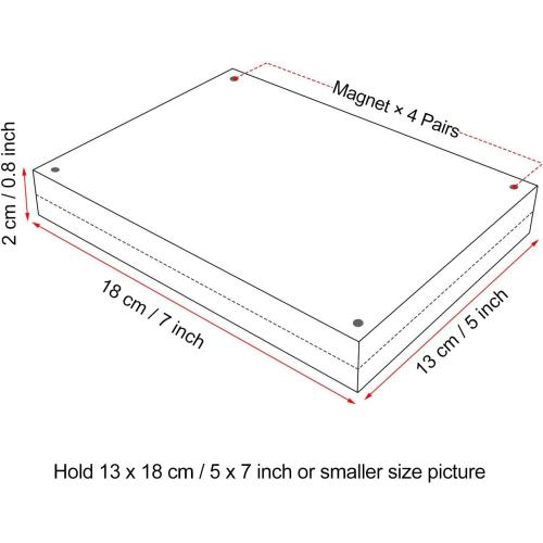 Boxalls 5x7 Acrylic Picture Frames - 1 Pack, Clear Frameless 5x7 Inches Photo Frames with Magnetic, Double Sided Transparent Desktop Frame(1 Pack)