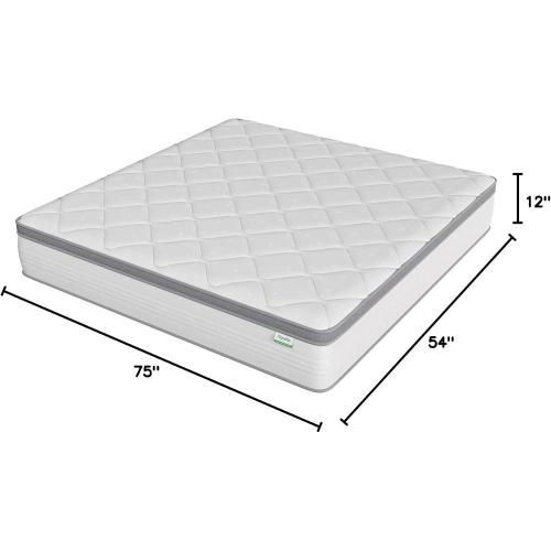 Novilla Full Size Mattress, 12 Inch Hybrid Mattress Full with Comfort Foam, Innerspring Mattresses in a Box, Foam and Spring for Pressure & Pain Relief, Soft Feel but Supportive