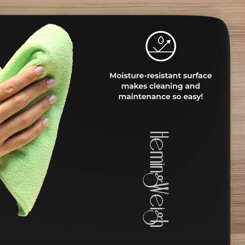 Size Large Color Black HemingWeigh 1 Inch Extra Thick Non Slip Yoga Mat - Exercise Mats for Home Workouts, Black