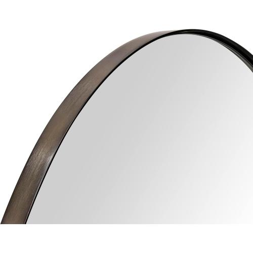 Oil Rubbed Bronze Oval Recessed Bathroom Medicine Cabinet with Mirror Stainless Steel Metal Framed Oblong Pill Shaped Bathroom Cabinet with Mirror 16x33''