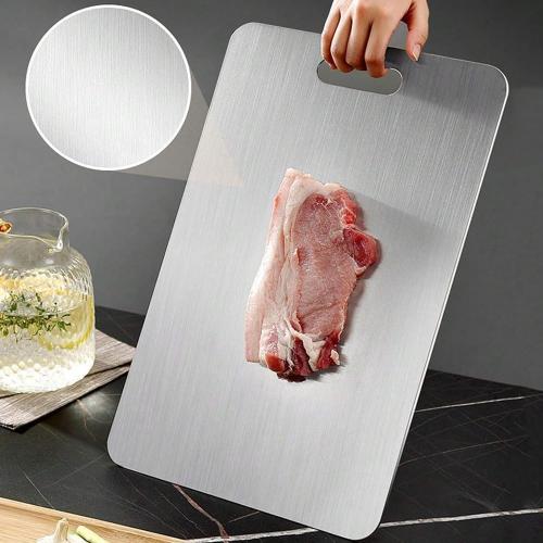 Titanium Cutting Board - 2025 New Upgrade 100% Pure Titanium Cutting Boards For Kitchen, 1 Pack Double-sided food-grade Cutting Board For Cutting Meats, Fruits And Vegetables (18L x 12W)