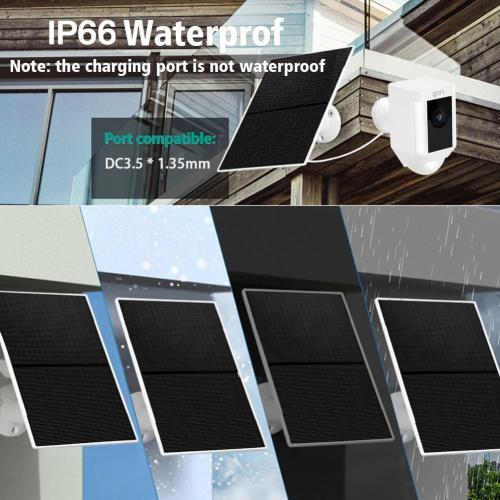 Solar Panel Charger for Ring Camera,10W Solar Charger Compatible with Ring Stick Up Cam Battery and Spotlight Cam Battery,Not for Spotlight Plus/Pro, Barrel DC3.5mm Plug (White)