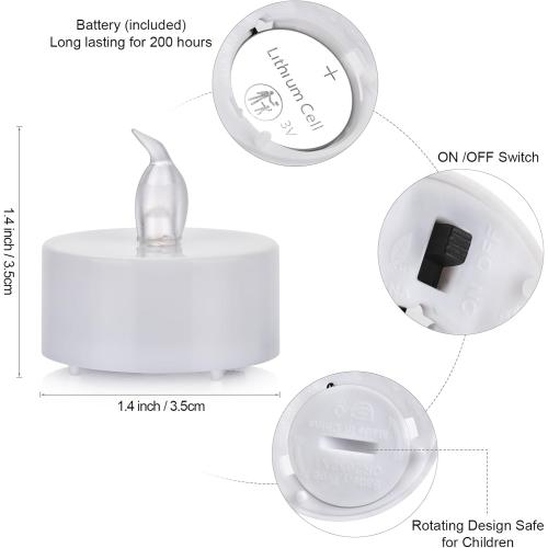 Nancia 40 PACK Flameless LED Tea Lights Candles, Realistic and Bright Flickering Long Lasting 200Hours Battery-Powered, Ideal Party, Wedding, Birthday, Gifts Home Decoration Warm Yellow