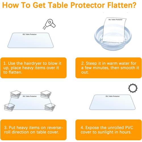 54 Inch Round Clear Dining Table Protector Tablecloth Cover Desk Top Pad Mat for Glass Furniture Study Coffee End Bed Sofa Side Bistro Bar Corner Pub Night Stand Dinner Table Thick Plastic PVC Vinyl