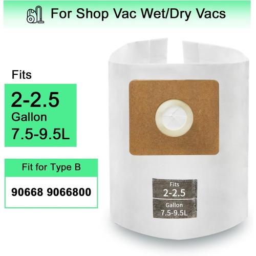 5 Pack ALYYDBG for Shop Vac Bags 2-2.5 Gallon Type B 90668 9066800 9066833
