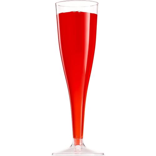Munfix 100 Plastic Champagne Flutes - 5 Oz Disposable Clear Champagne Glasses for Parties, Mimosa Bar, Events, Wedding and Shower Party Supplies - Toasting Cocktail Cups