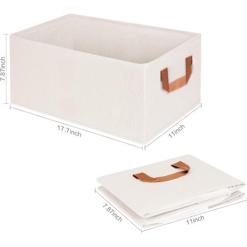 Large Storage Bins for Shelves Fabric Storage Baskets for Organizing Clothes Collapsible Closet Organizers and Storage Bins with Handles Foldable Storage Boxes 2 Pack, 17.7 x 11 x 7.87